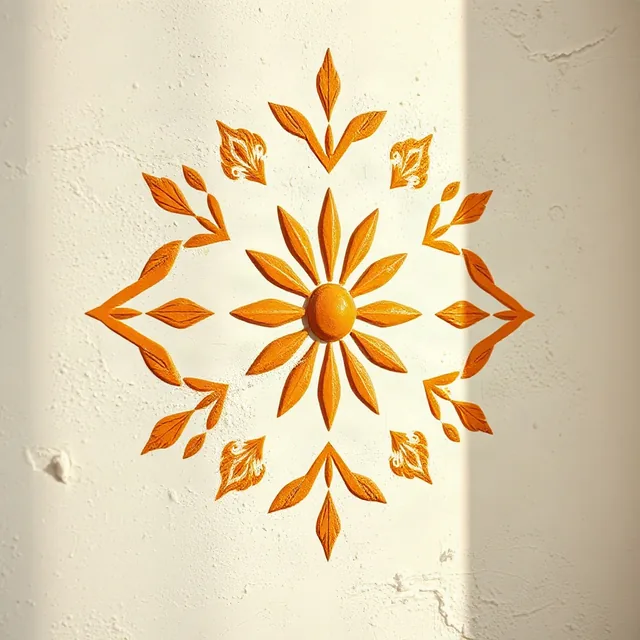 Motivo decorativo dipinto a mano su parete