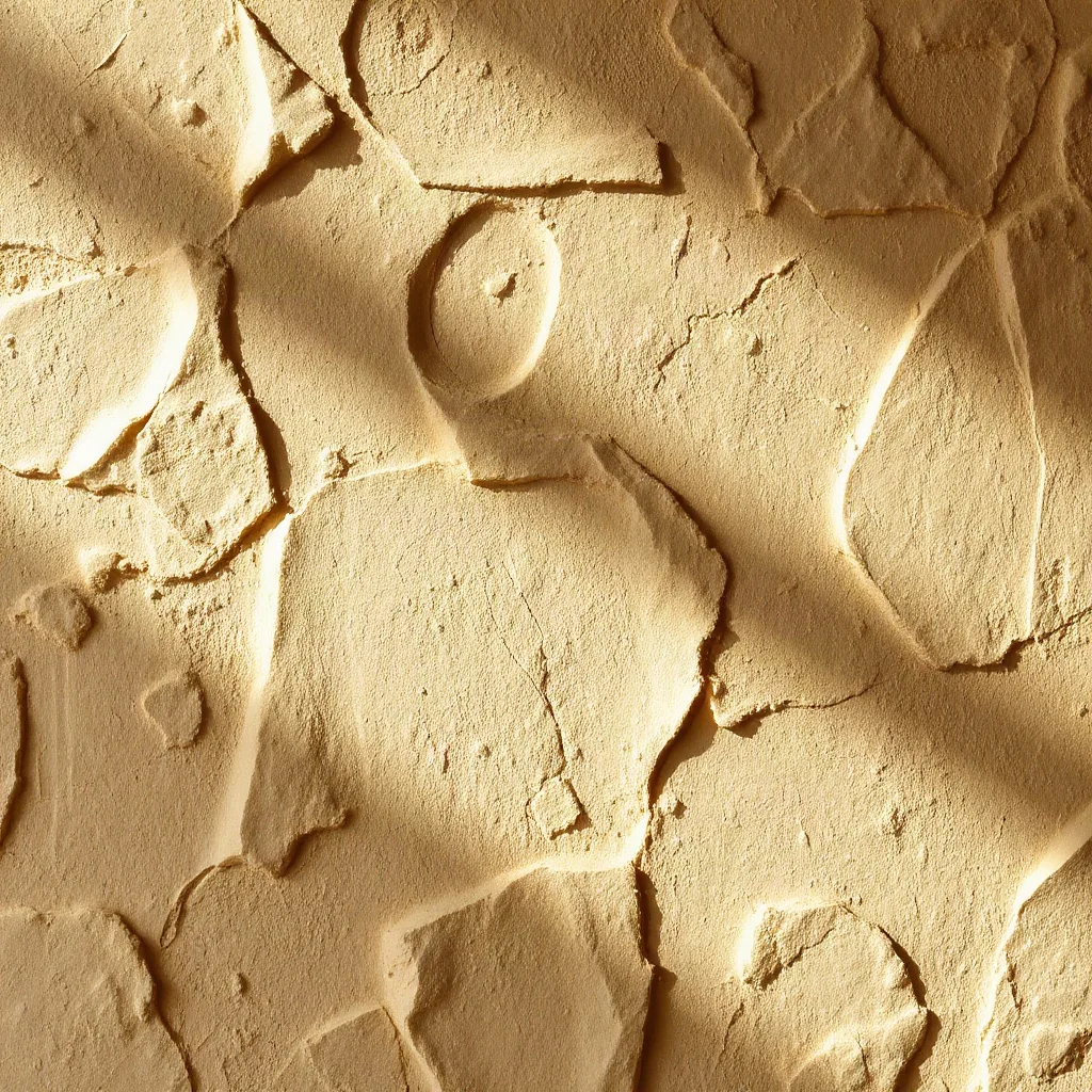 Dettaglio ravvicinato della grana di uno spatolato, con la luce di taglio